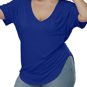 Allegrace women's casual scoop collar plus size summer Tee shirt